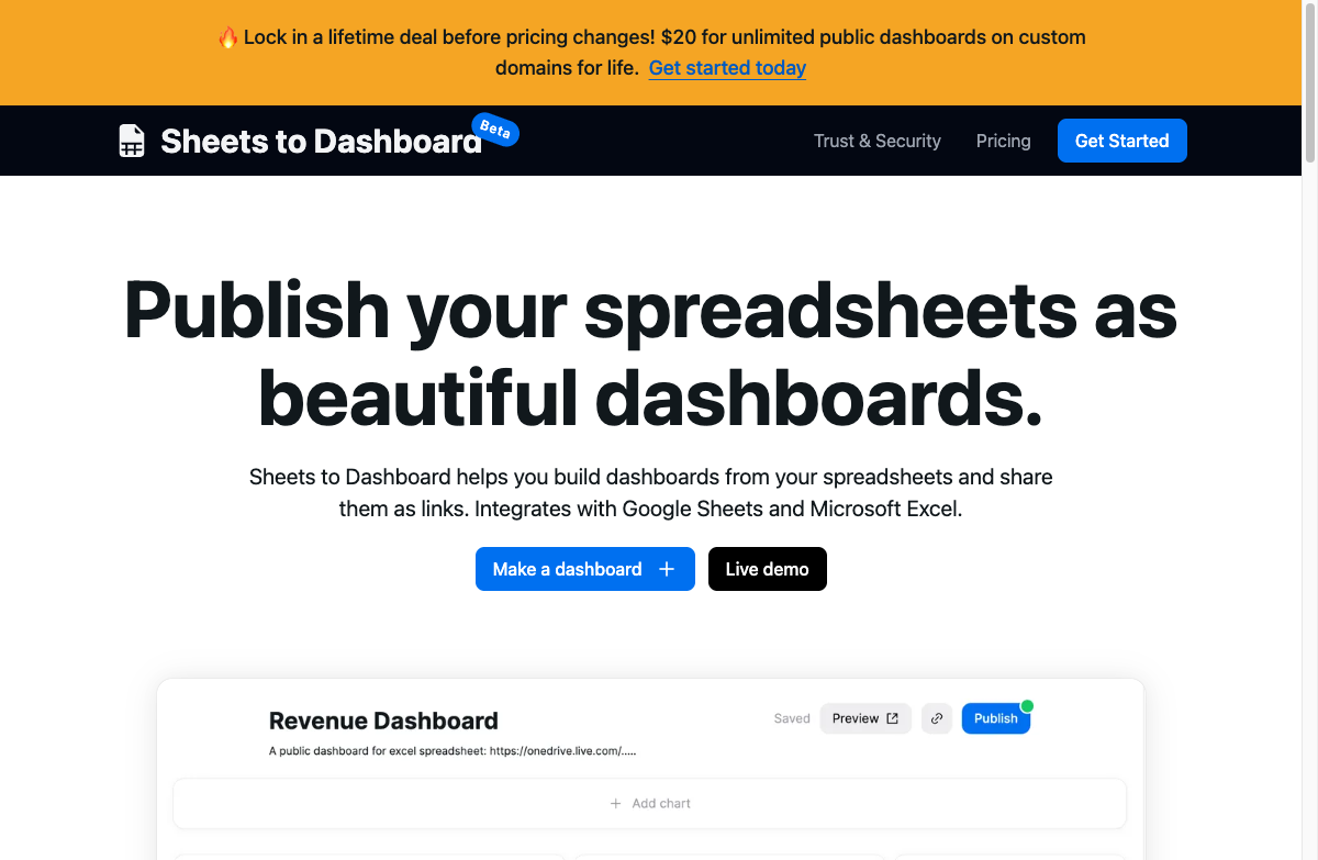 Sheets to Dashboard